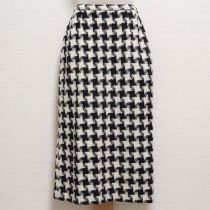 黒×白千鳥格子ツイードスカート