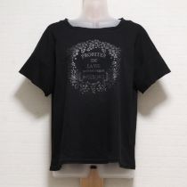 黒リースプリントTシャツ【4(11号)】☆